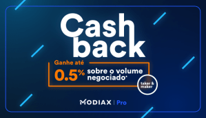 Imagem da matéria: Últimas Horas: MODIAX devolve até 0,5% do volume negociado pelo usuário