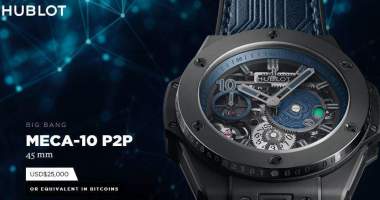 Imagem da matéria: Hublot lança relógio de R$ 90 mil que só pode ser comprado com bitcoin