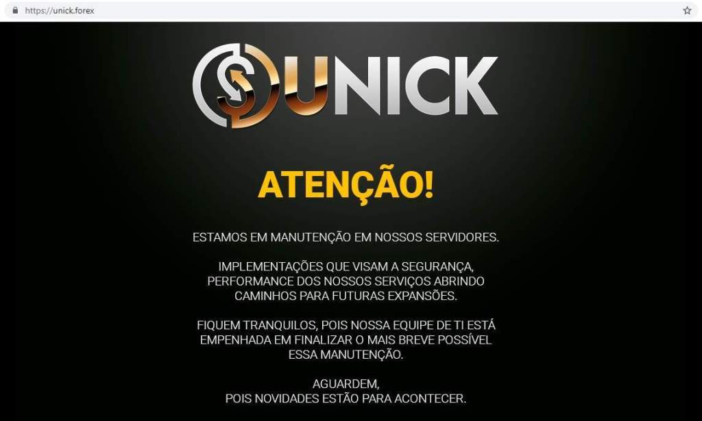 Imagem da matéria: Clientes da Unick Forex reclamam de atraso em saques após manutenção do site