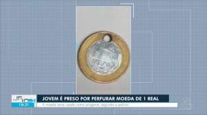 Imagem da matéria: Homem fura moeda de R$ 1 e é preso por polícia de Rondônia