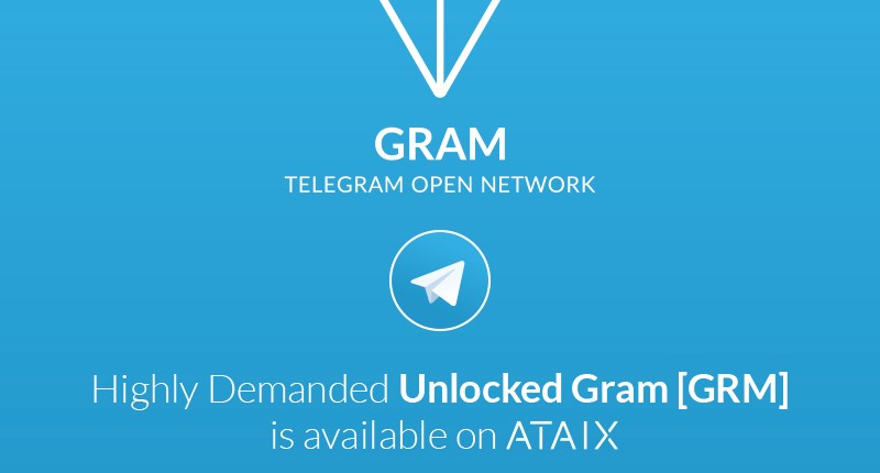 Imagem da matéria: ATAIX disponibiliza Tokens Gram, do Telegram, para o público