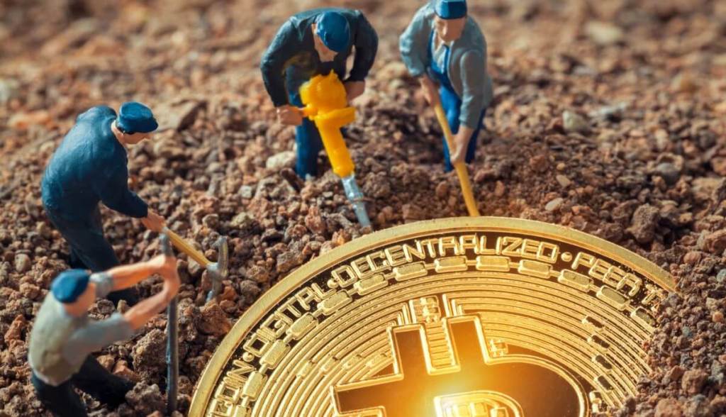 Moeda de bitcoin mineração