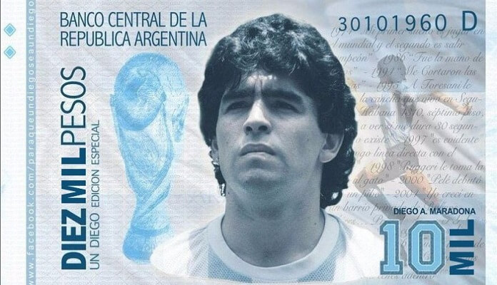 Maradona 10.000 pesos