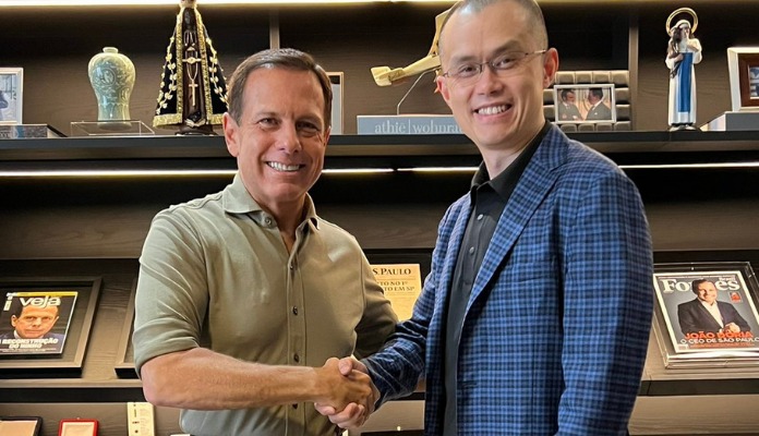 Imagem da matéria: CEO da Binance posta foto com Doria e governador agradece: "Conte com São Paulo"