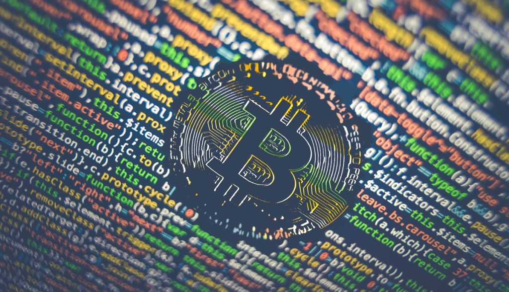 Ilustração código do Bitcoin