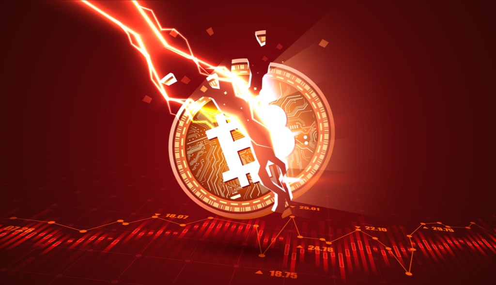 Moeda de Bitcoin é atingida por raio e quebrada