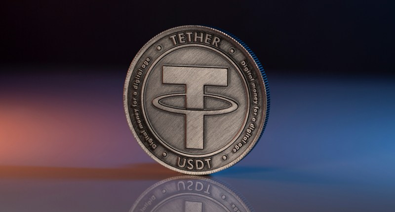 Moeda de Tether (USDT) sob superfície lisa