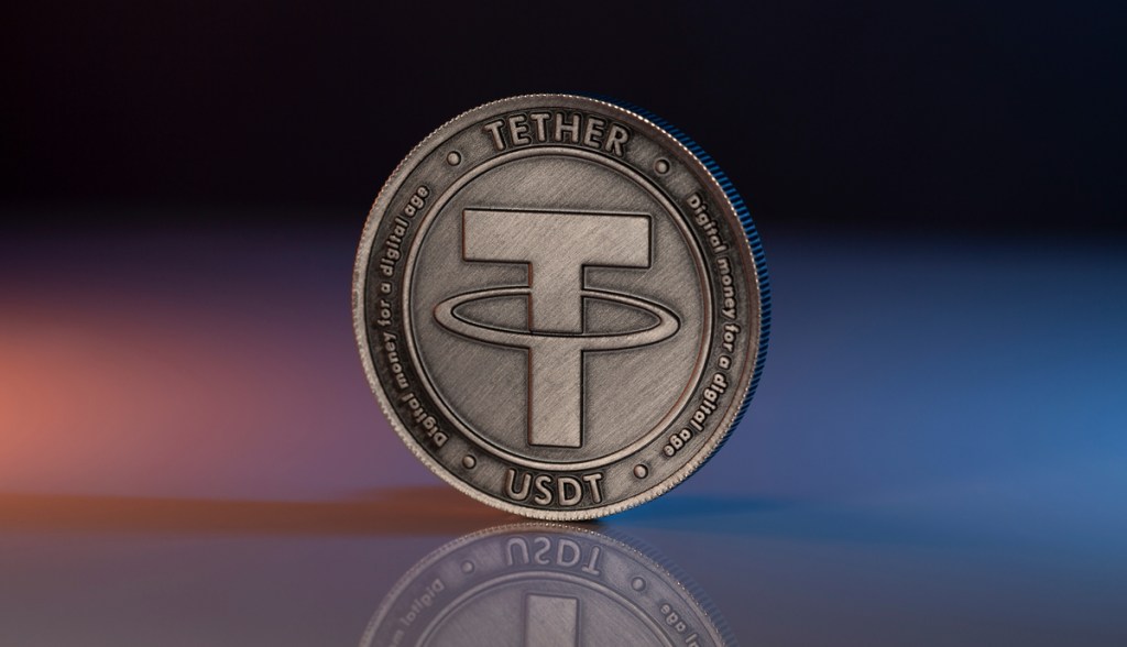 Moeda de Tether (USDT) sob superfície lisa