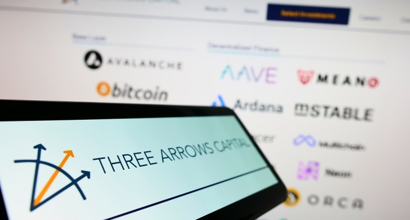 Tela de computador mostra logo da Three Arrows Capital