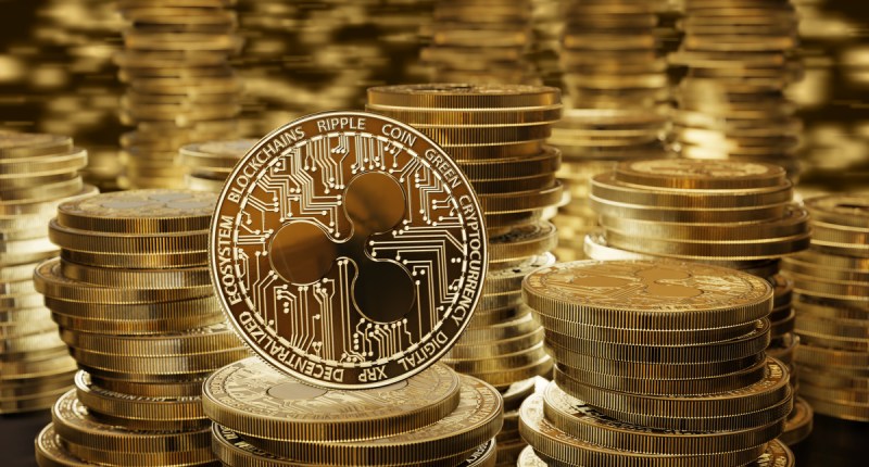 pilha de moedas douradas XRP Ripple