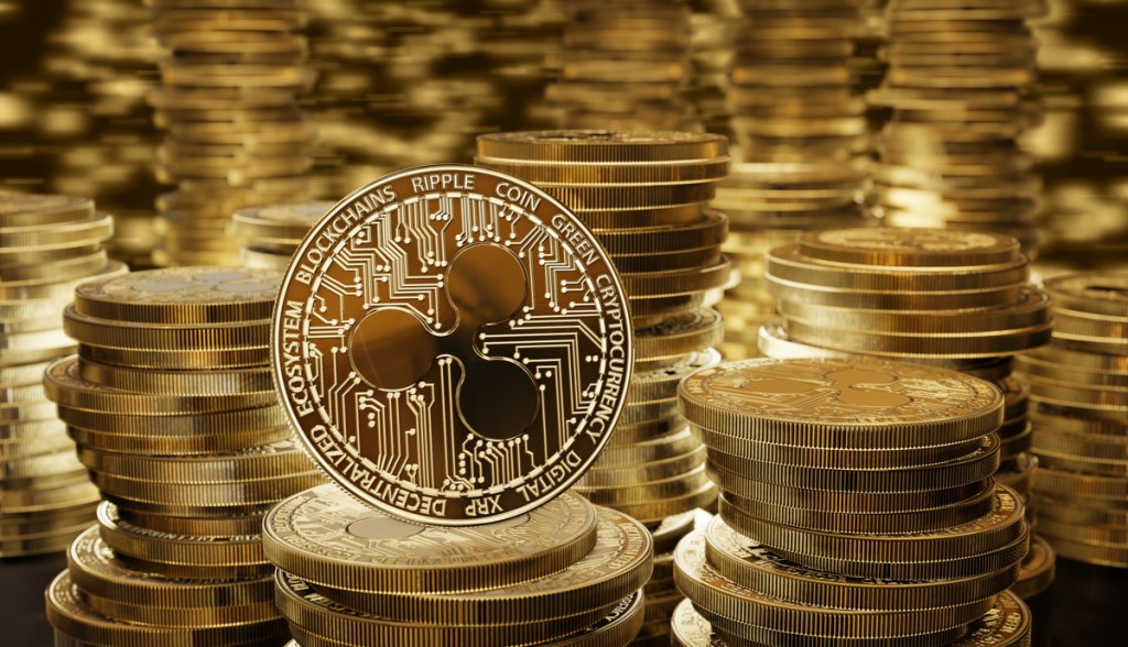pilha de moedas douradas XRP Ripple