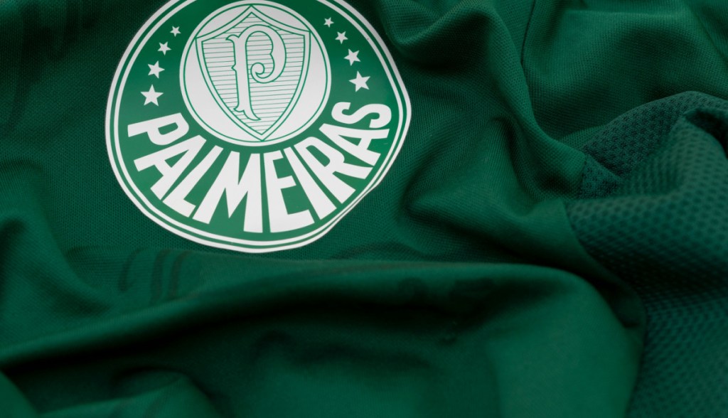 Camisa verde com logotipo do Palmeiras e oito estrelas