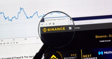 Lupa destaca nome Binance em tela de computador