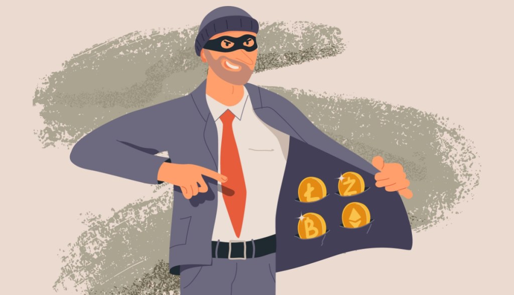 golpista oferecendo criptomoedas