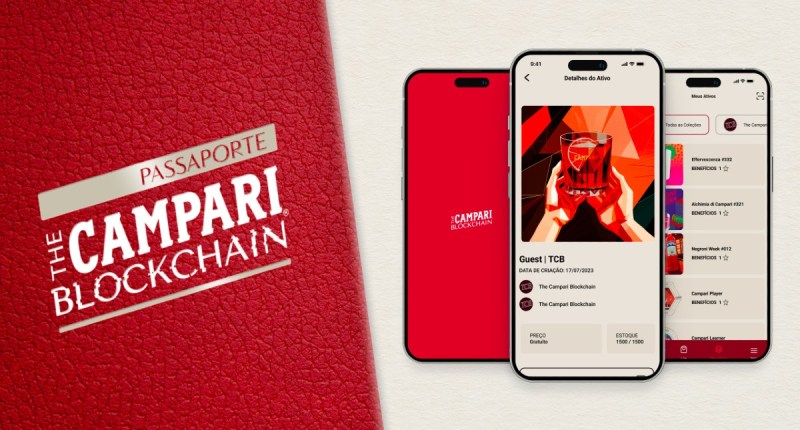 Ilustração de campanha promocional NFT Campari Blockchain