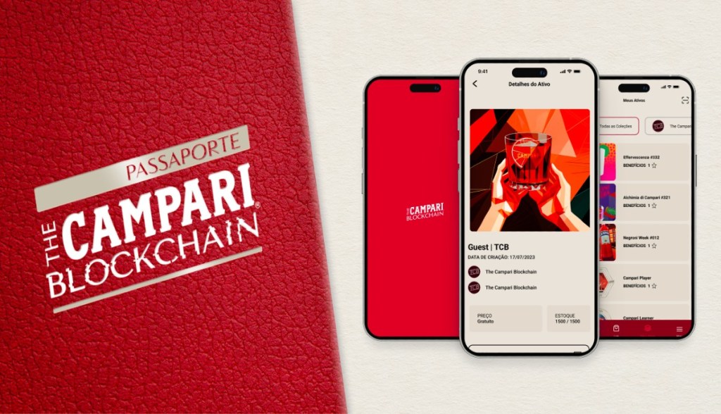 Ilustração de campanha promocional NFT Campari Blockchain