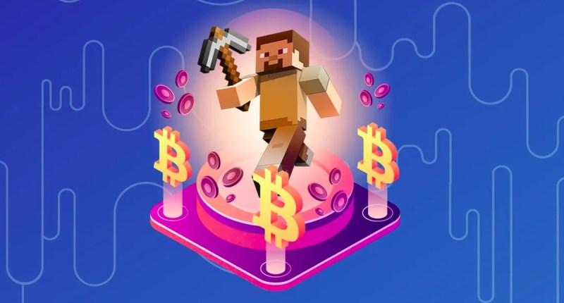 Ilustração de Bitcoin game Minecraft