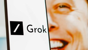 Montagem logotipo Grok com rosto de Elon Musk-Reprodução