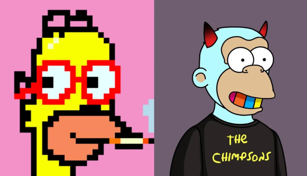 Imagem da matéria: Coleções de NFTs inspiradas nos Simpsons movimentam milhões após episódio cripto