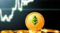 Moeda de Ethereum na frente de gráfico