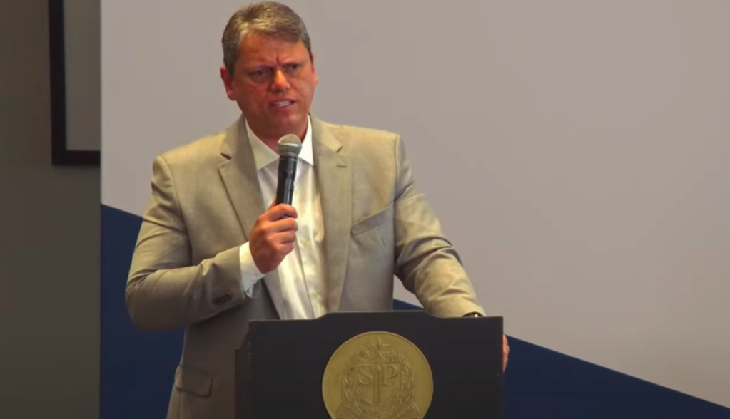 Governador de SP Tarcisio de Freitas no lançamento do TDV
