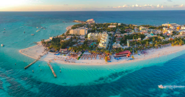 Imagem aérea de Isla Mujeres, México