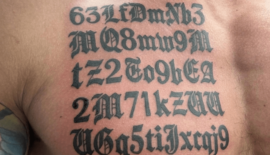 Imagem da matéria: Homem tatua endereço de memecoin, mas deixa passar erro de digitação