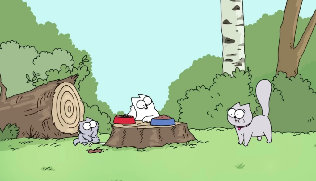 Ilustração mostra gatos na floresta