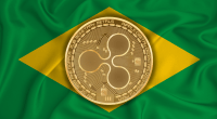 logo da xrp ripple na bandeira do brasil
