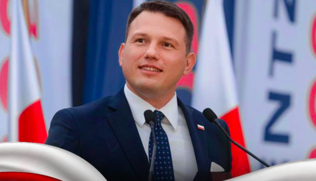 Sławomir Mentzen é fotografado em evento político