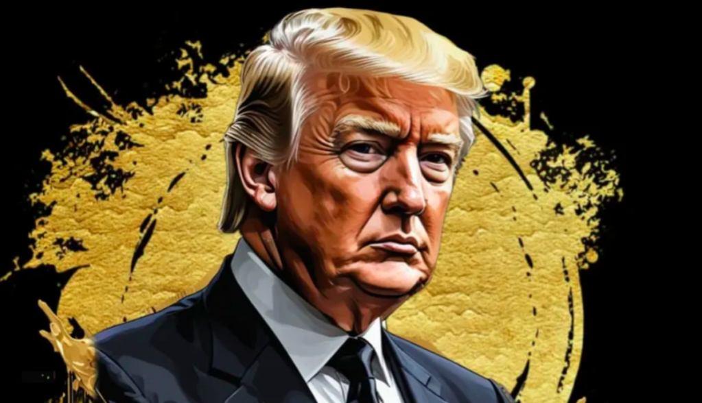 Ilustração de Donald Trump no site worldlibertyfinancial