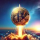 foguete de alta do bitcoin