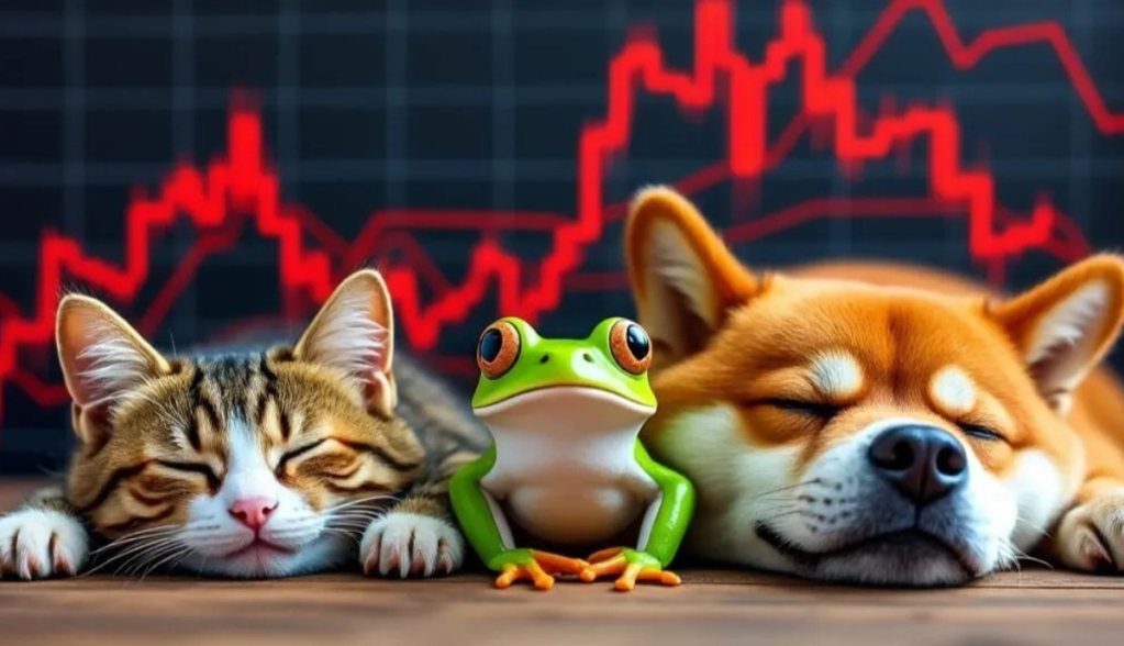 memecoins em queda