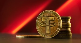 moeda dourada de Tether USDT