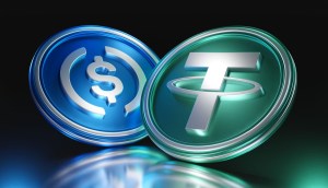 Ilustração das stablecoins tether , usdt, e circle, usdc