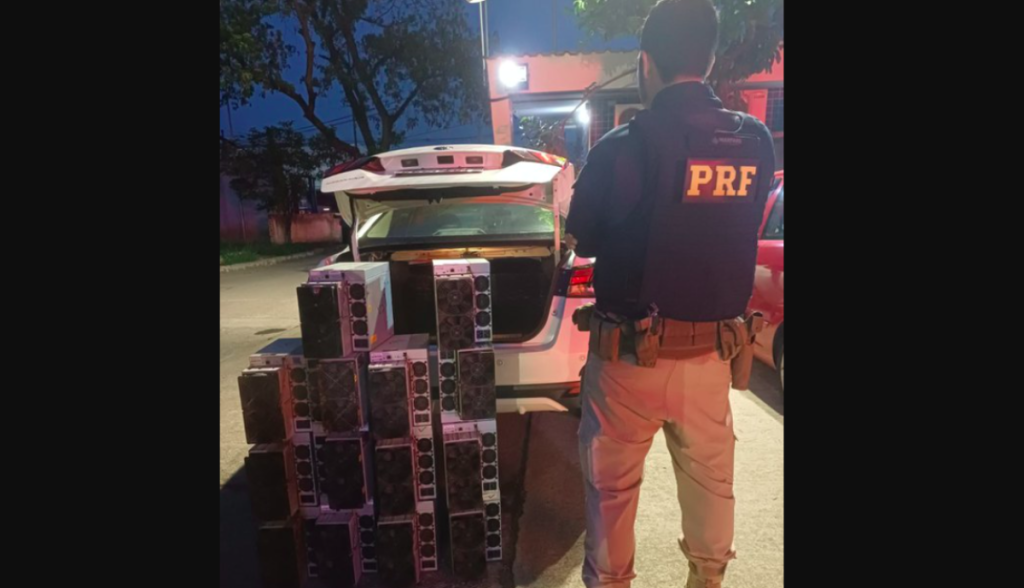 maquinas mineração criptomoedas bitcoin Dutra policia rodoviaria federal PRF